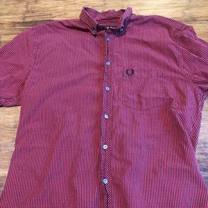 Fred Perry red short sleeve button up